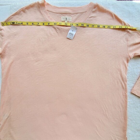 NWT - Lou & Grey Peach 100% Cotton Oversized Drop Shoulder Long Sleeve Tee XS - Picture 11 of 14
